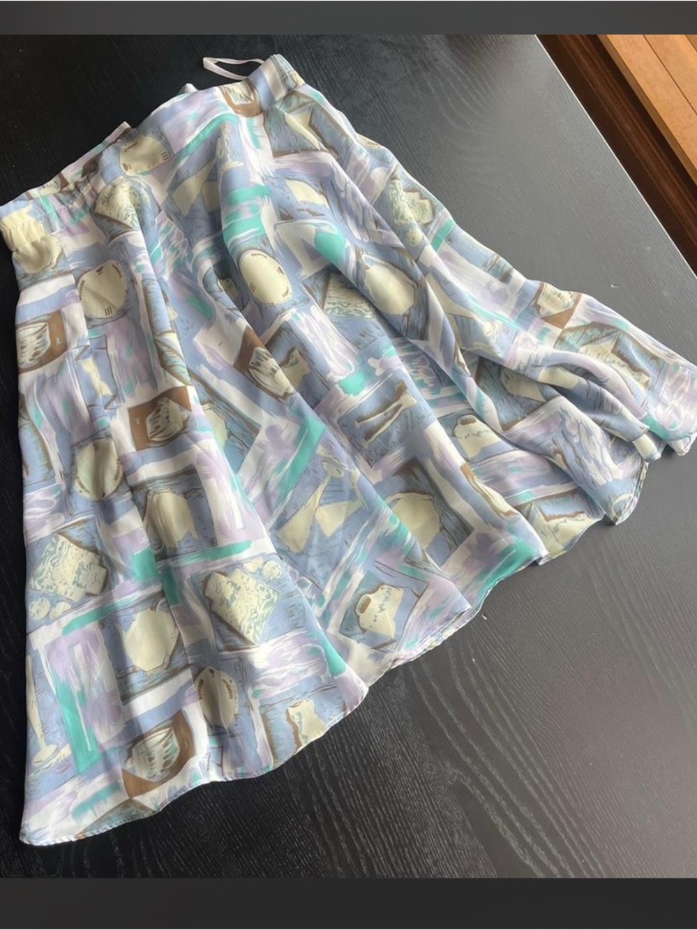 Vintage Watercolor Midi Skirt